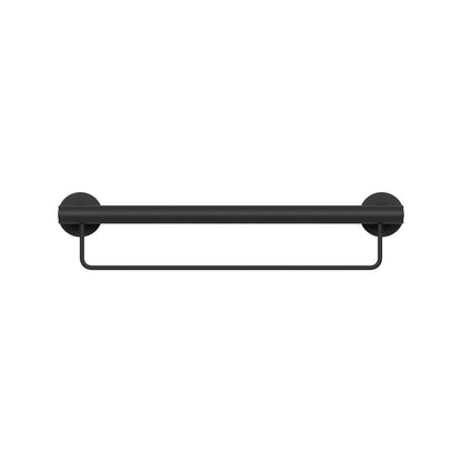 Evekare 600mm Black Towel Rail with Grab Rail - Stainless Steel - 250 kg Capacity