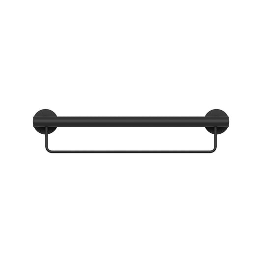 Evekare 600mm Black Towel Rail with Grab Rail - Stainless Steel - 250 kg Capacity