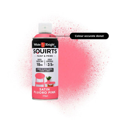White Knight Squirts Fluro Pink Satin Spray Paint - 310g