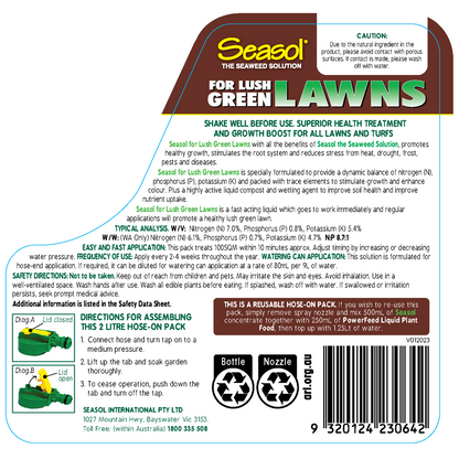 Seasol Lawn Fertiliser - 2 x 2L