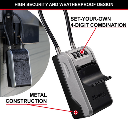 Master Lock Cable Key Safe - 10 Keys - 76 x 283mm