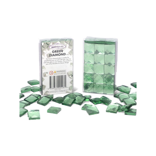 Mandala Art Green Diamond Mosaic Mirror - 63 Tiles - 15 x 4mm