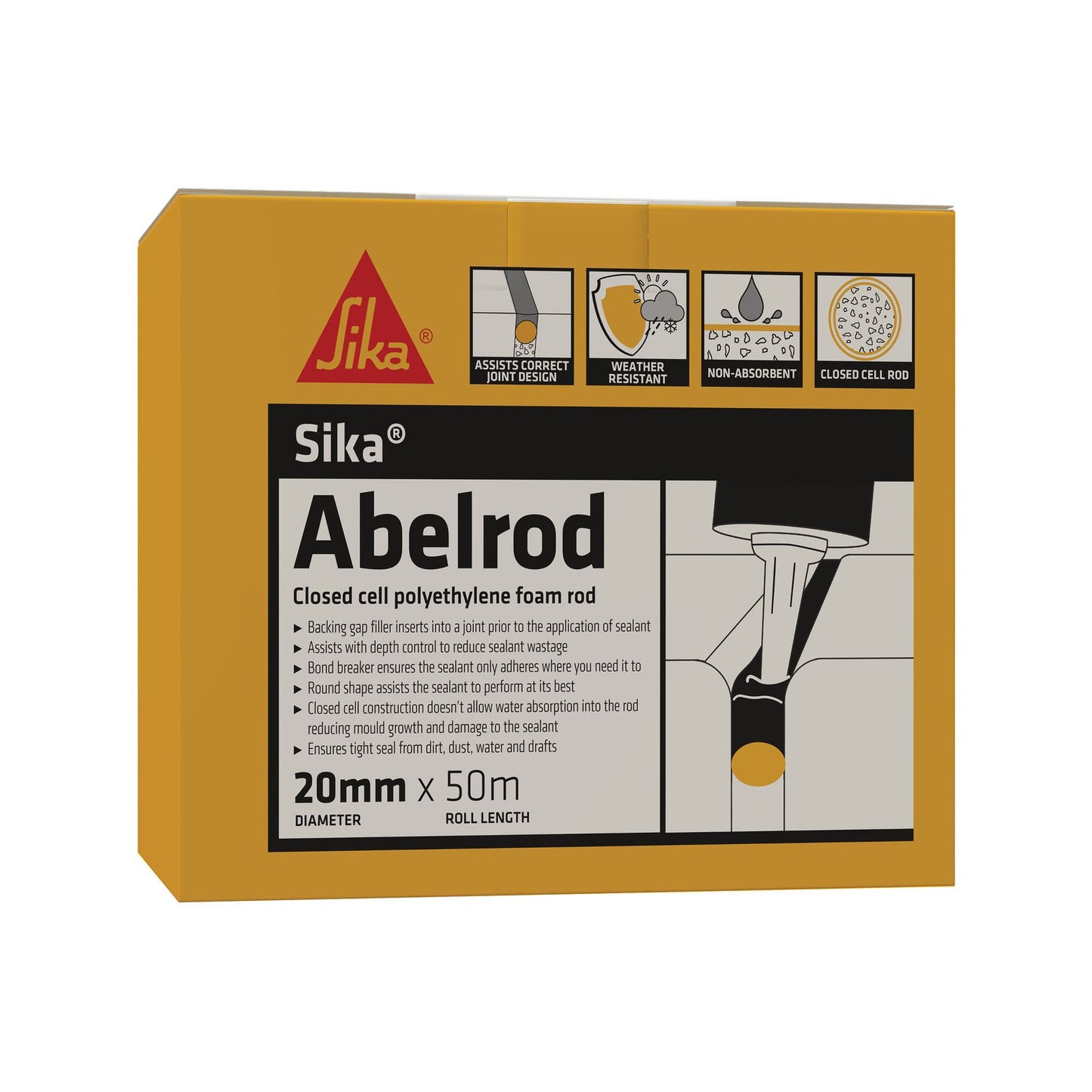 Sika Abelrod Gap Filler - 20mm x 50m