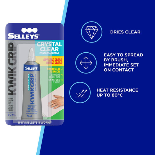 Selleys Kwik Grip Crystal Clear Adhesive - 50ml