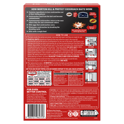 Mortein Kill and Protect Cockroach Baits - 12 Pack