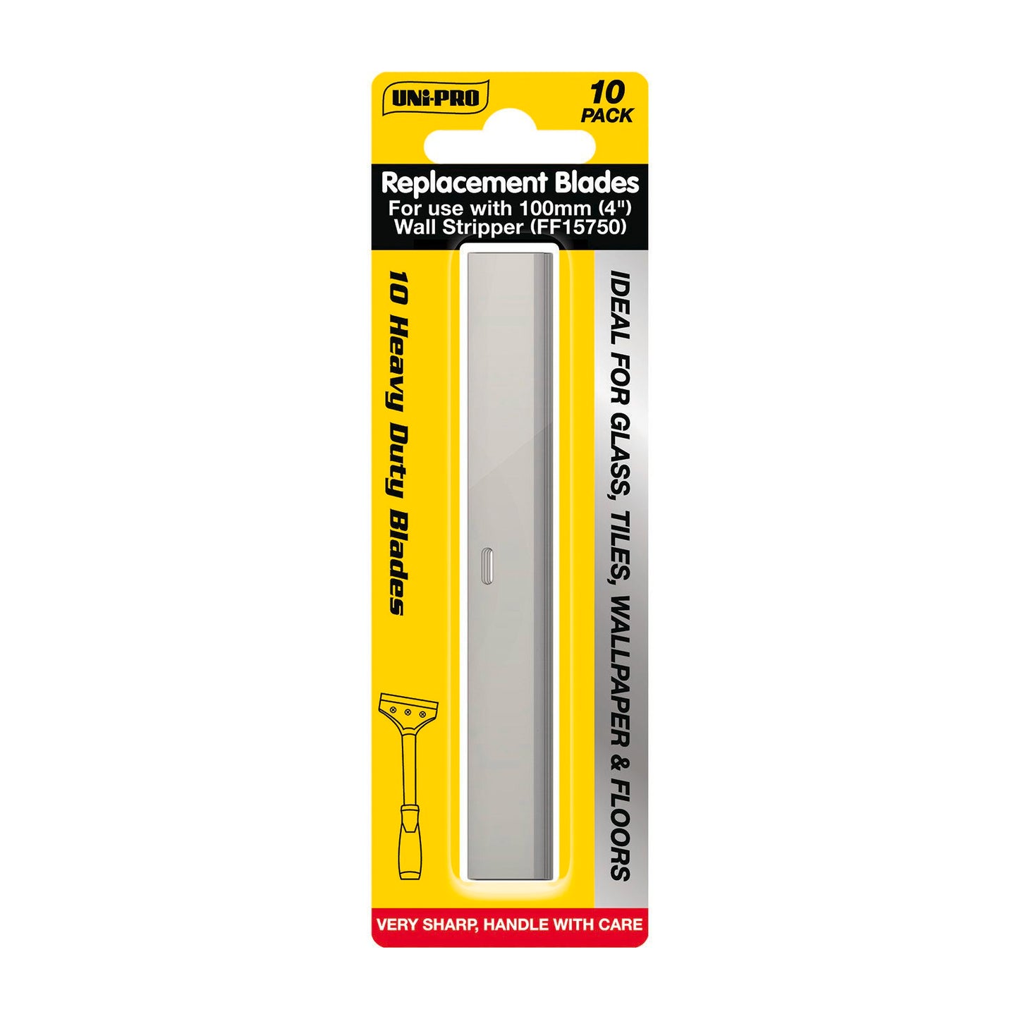 Uni Pro Heavy Duty Wall Stripper Blades - 100mm - 10 Pack