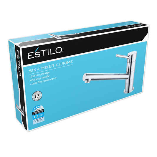 Estilo Sink Mixer Chrome - Pin Lever Handle, Lead Free, 35mm Cartridge