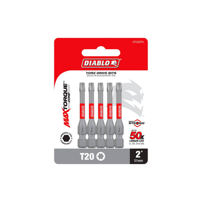 Diablo Power Bit T20 - 2" - 5 Pack