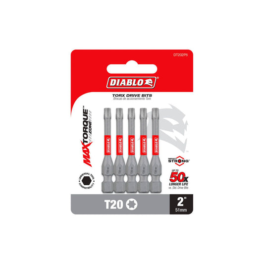 Diablo Power Torx Bit T20 x 2" 5 Pack