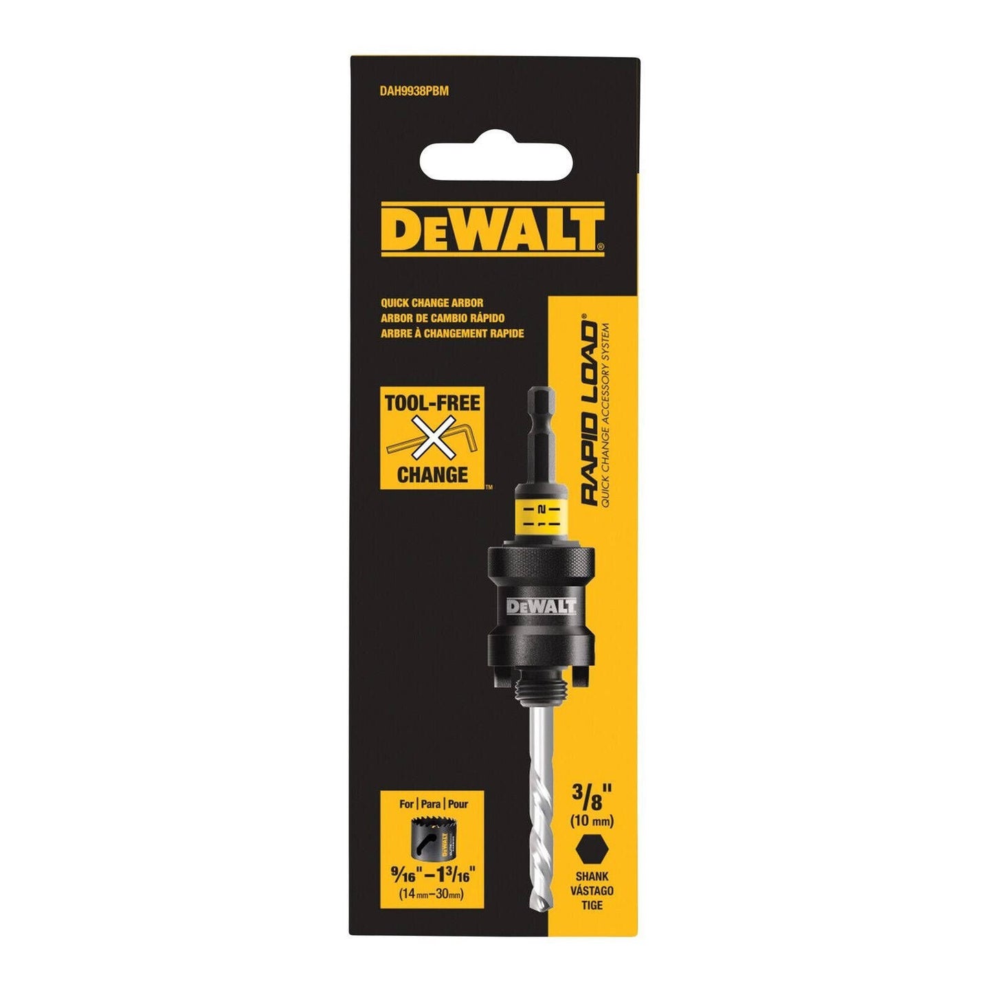 Dewalt Quick Change Holesaw Arbor - 14-30mm - 3/8"