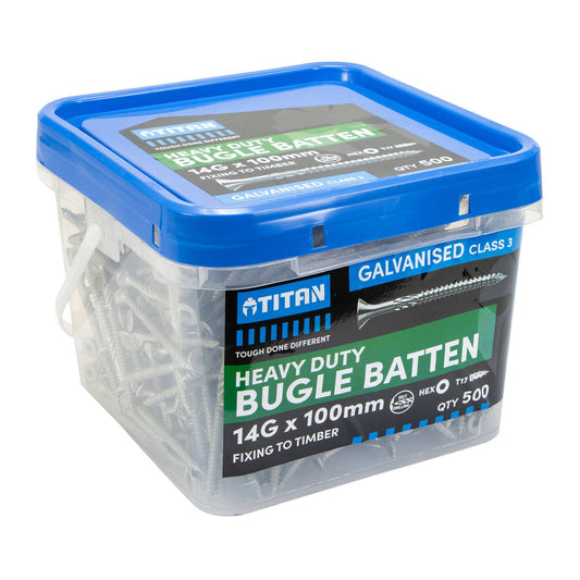 Titan Gal Bugle Batten Screw - 14g x 100mm - 500 Pack