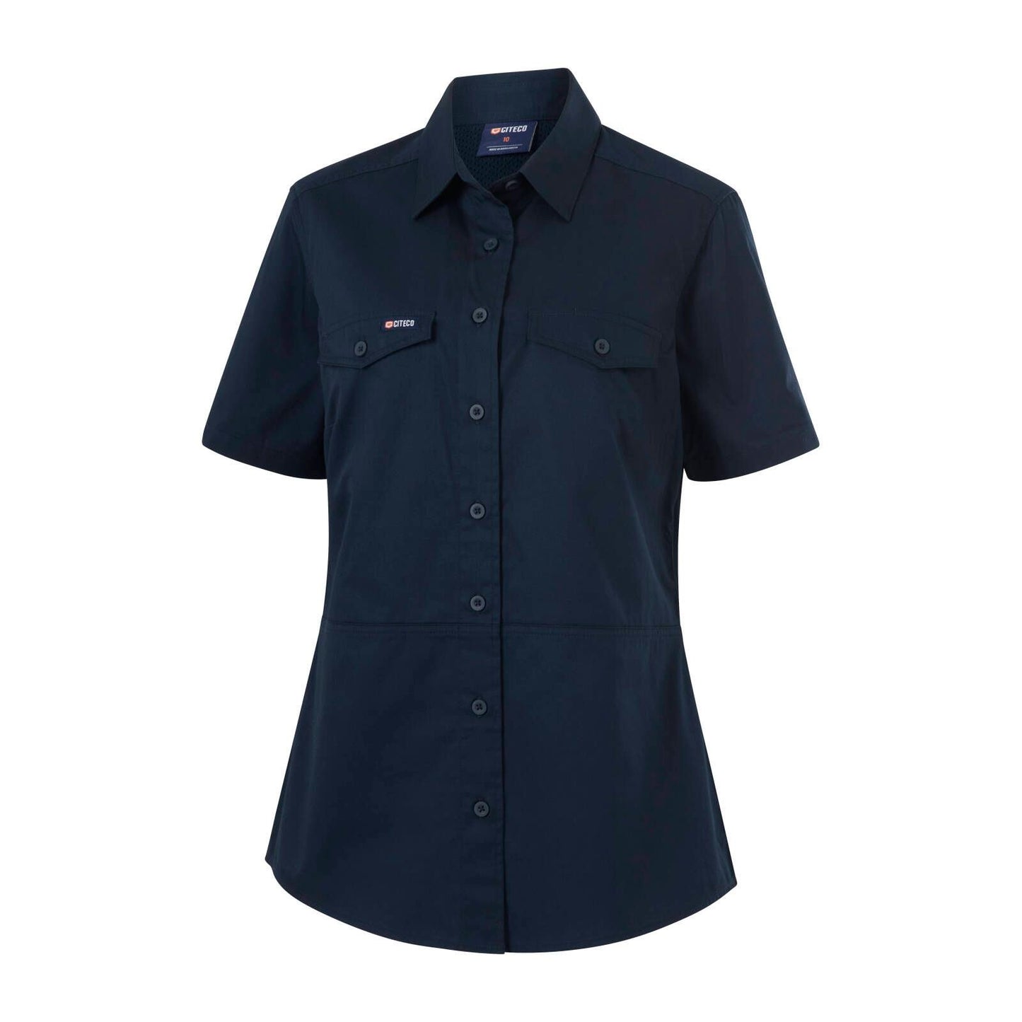 Citeco Womens Short Sleeve Shirt - Size 16 - Navy