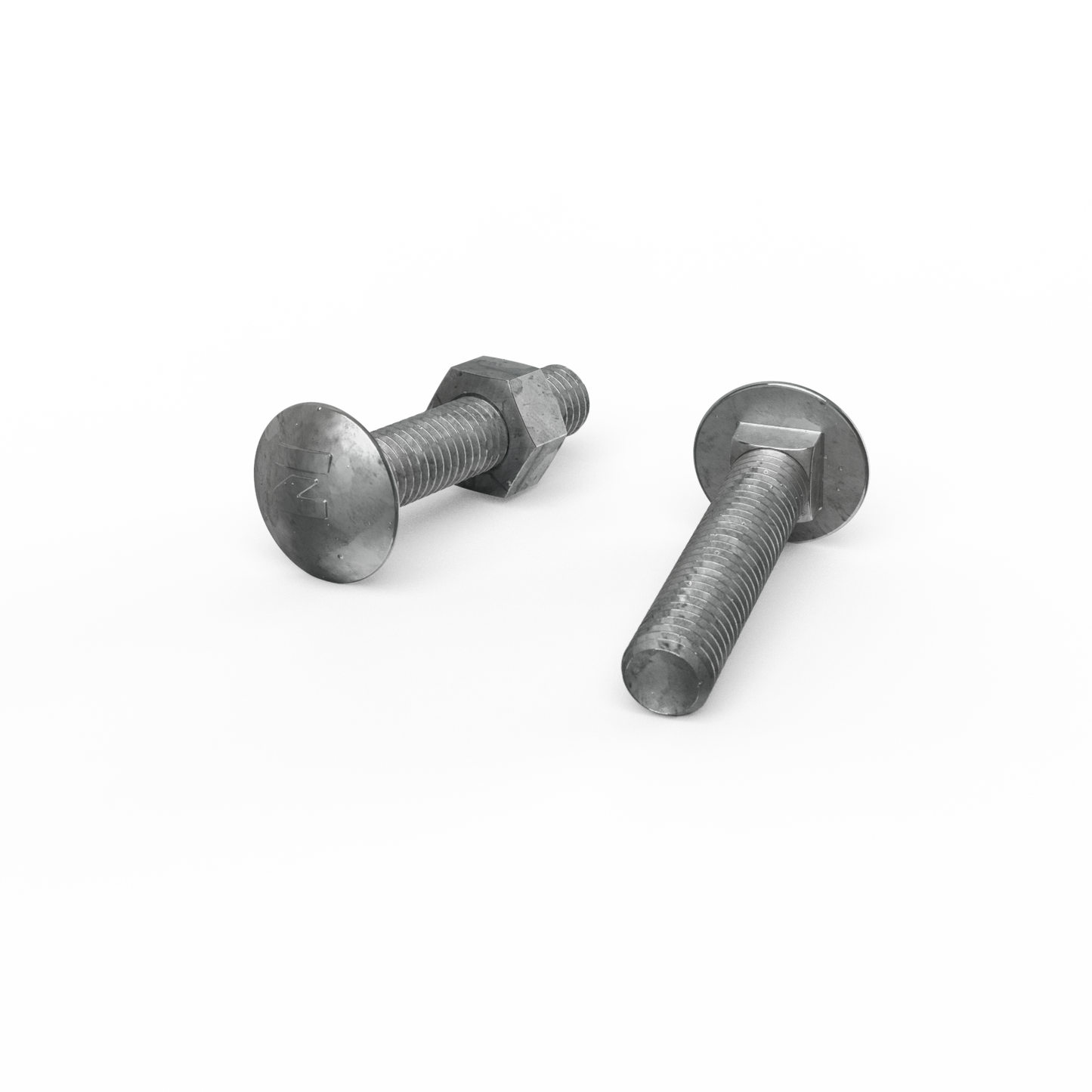 Zenith M10 x 50mm - Hot Dip Galvanised Cup Head Bolts & Nuts - 25 Pack