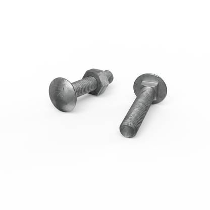 Zenith M10 x 50mm - Hot Dip Galvanised Cup Head Bolts & Nuts - 25 Pack