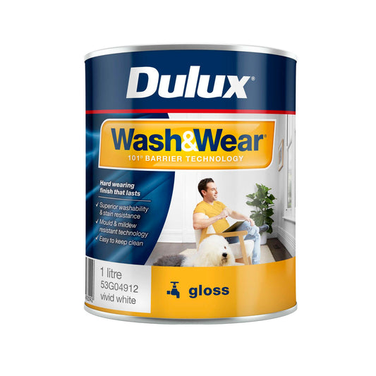 Dulux Vivid White Wash Wear Gloss Interior Paint - 1L