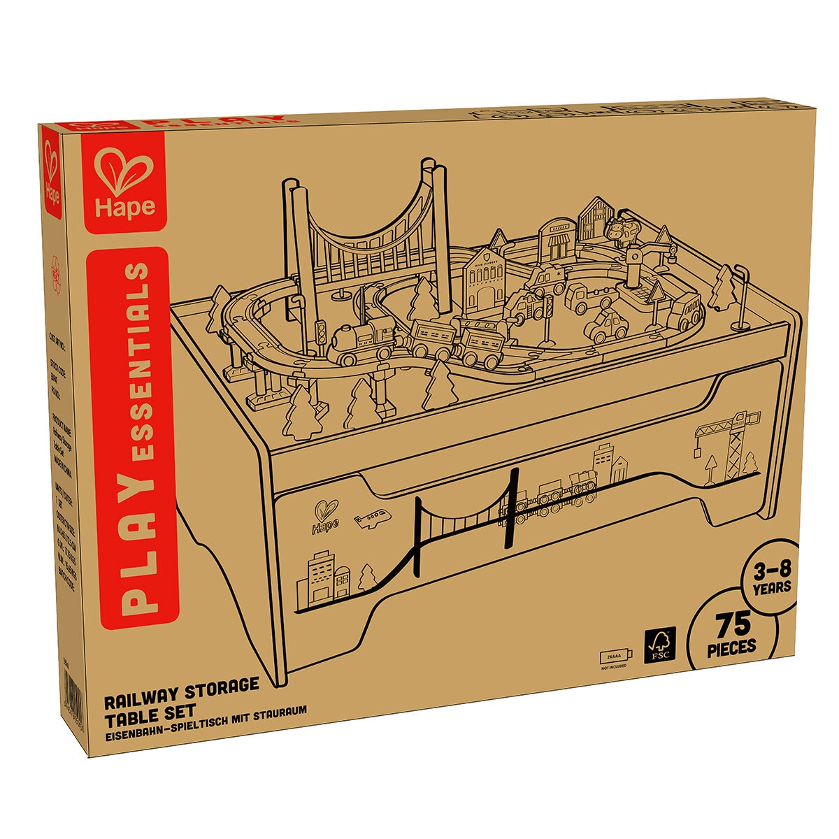 Hape Railway Storage Table Set with Drawer E8941 3+ 814mm