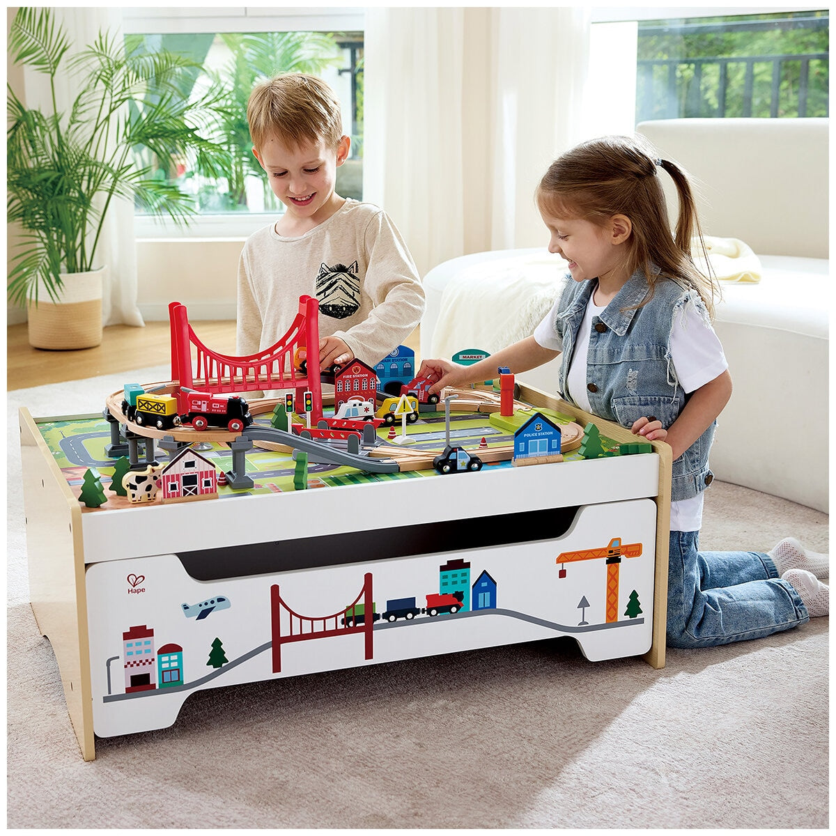Hape Railway Storage Table Set with Drawer E8941 3+ 814mm