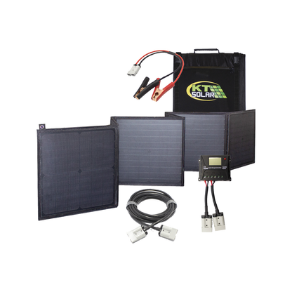 KT Solar 120W 12V Blanket Solar Panel Kit - Portable - Black