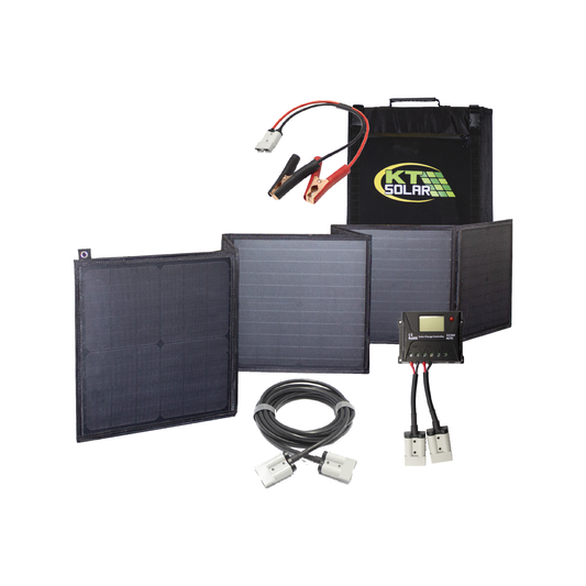 KT Solar 120W 12V Blanket Solar Panel Kit - Portable - Black