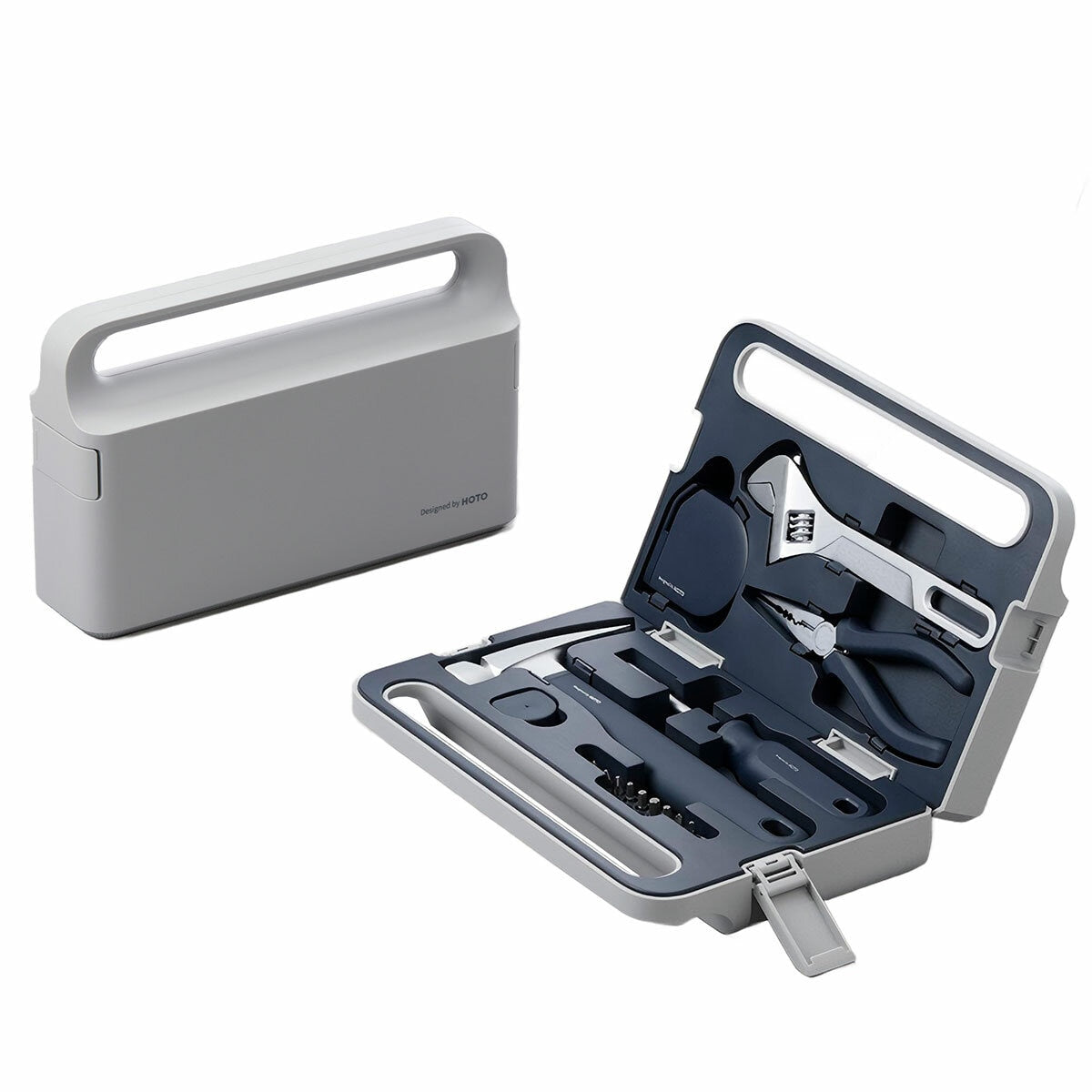 Hoto Household Tool Kit QWSGJ002 Grey Portable Abs Steel