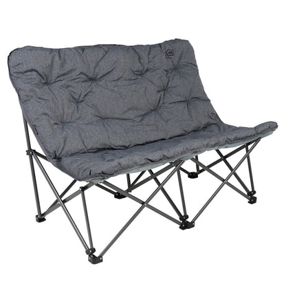 Kingcamp Oversized Padded Double Camping Chair Grey Portable 272kg