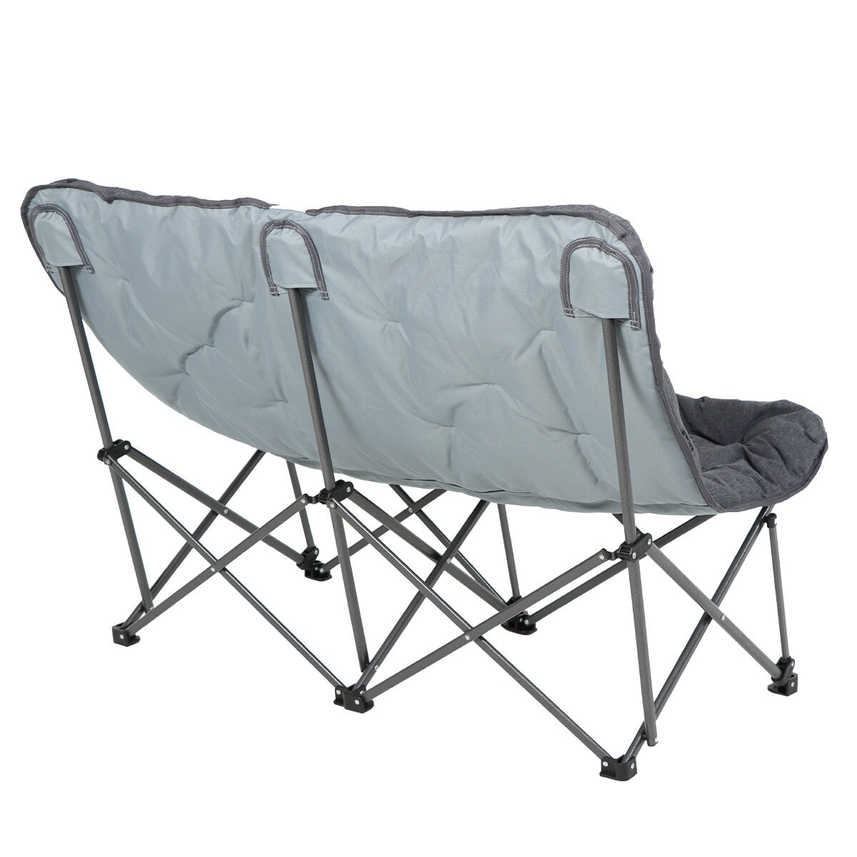 Kingcamp Oversized Padded Double Camping Chair Grey Portable 272kg