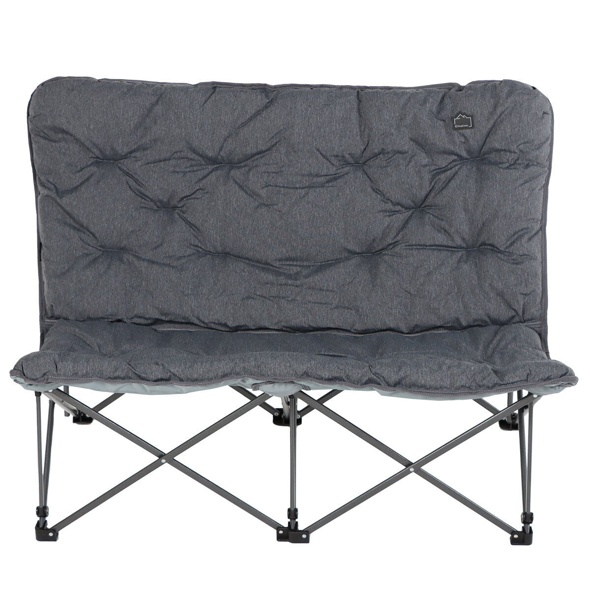 Kingcamp Oversized Padded Double Camping Chair Grey Portable 272kg