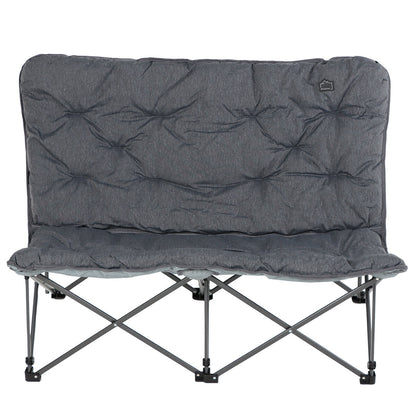 Kingcamp Oversized Padded Double Camping Chair Grey Portable 272kg