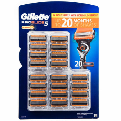 Gillette Proglide Power Razor Blade Refills 20ct Blue Cartridges