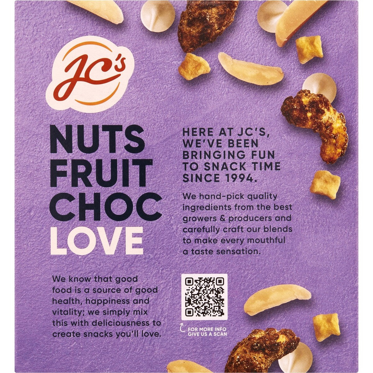 Jc's Nuts Fruit Choc Love Cinnamon Almonds & Cashews 25g X 5 Pack