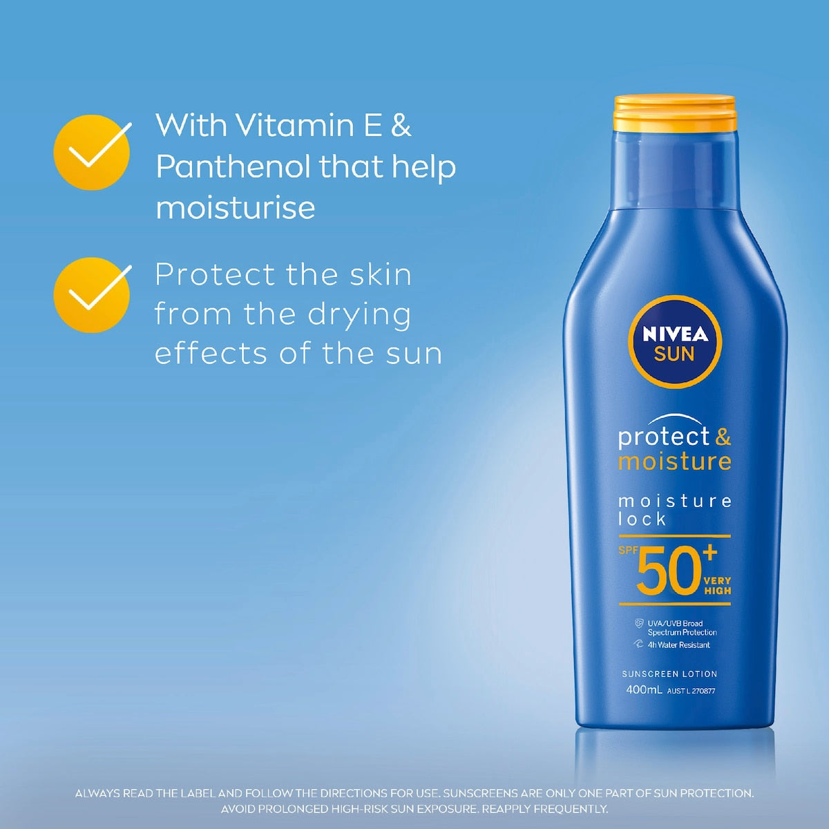 Nivea Spf 50+ Sun Protect & Moisture Sunscreen 400ml