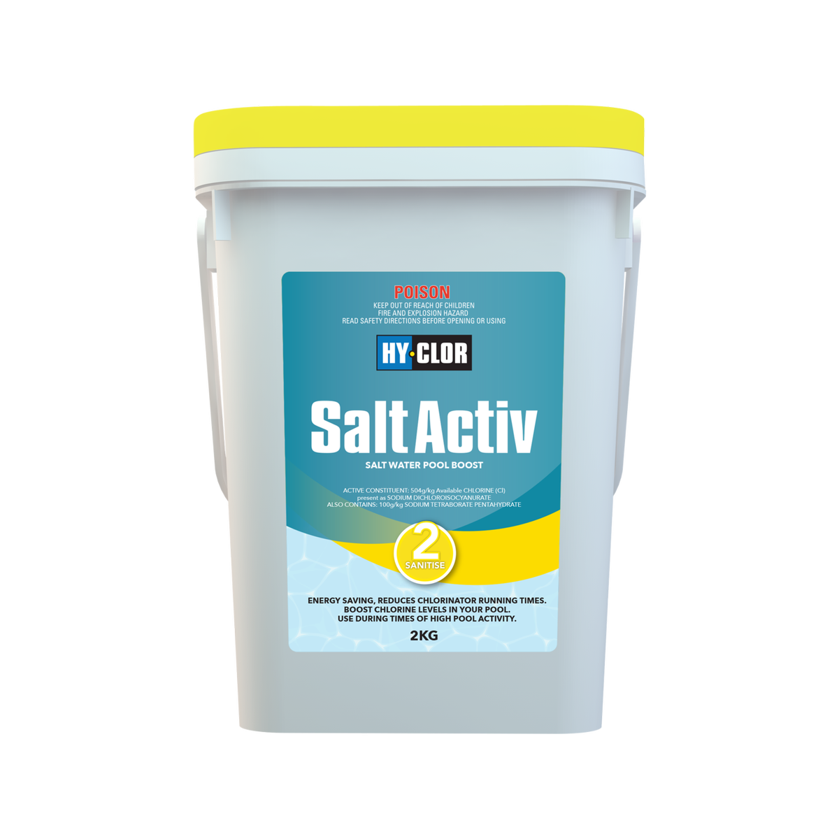 Hy Clor Salt Activ Salt Boost 2kg Sodium Dichloroisocyanurate Chlorine Booster