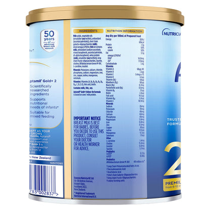 Aptamil Gold+ Stage 2 Infant Formula 6-12 Months 3 x 900g