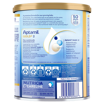 Aptamil Gold+ Stage 2 Infant Formula 6-12 Months 3 x 900g