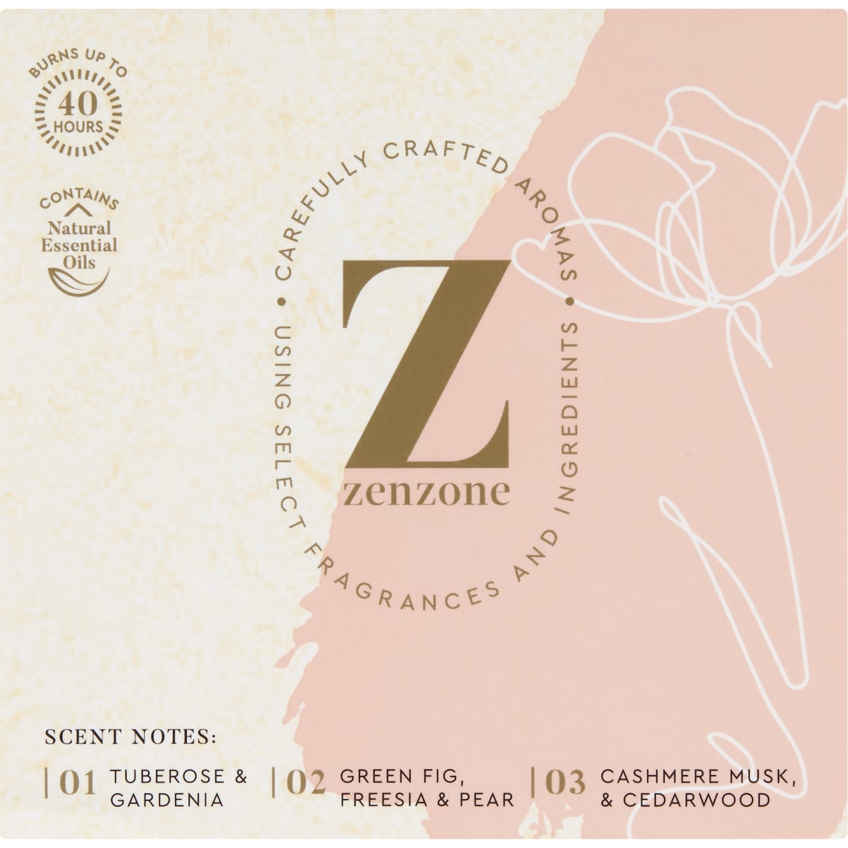 Zenzone Soy Blend Candle Gardenia Blush & Musk 260g