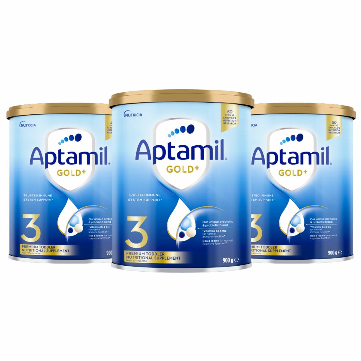 Aptamil Gold+ Stage 3 Toddler Formula 1 Year+ Gentle 3 x 900g