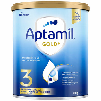 Aptamil Gold+ Stage 3 Toddler Formula 1 Year+ Gentle 3 x 900g