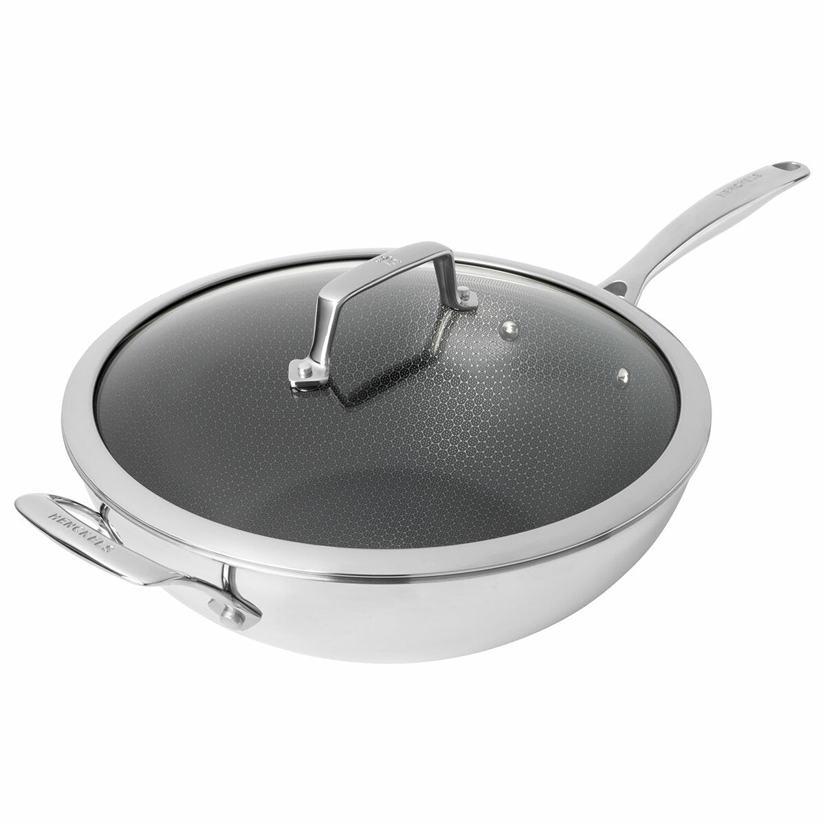 Henckels Paradigm Non-Stick Wok with Lid Tri-Ply Stainless 30cm