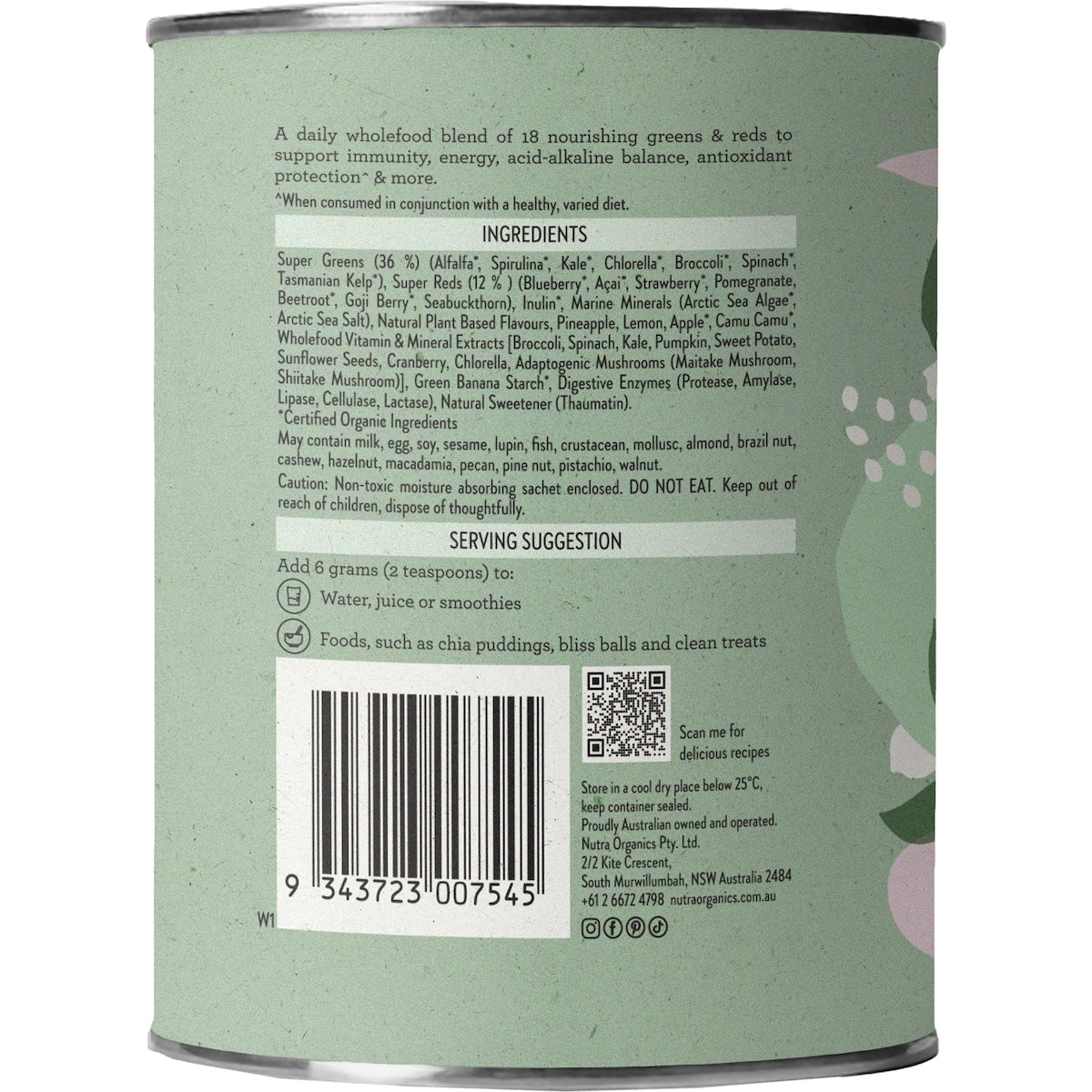 Nutra Naturals Daily Greens & Reds Powder 150g