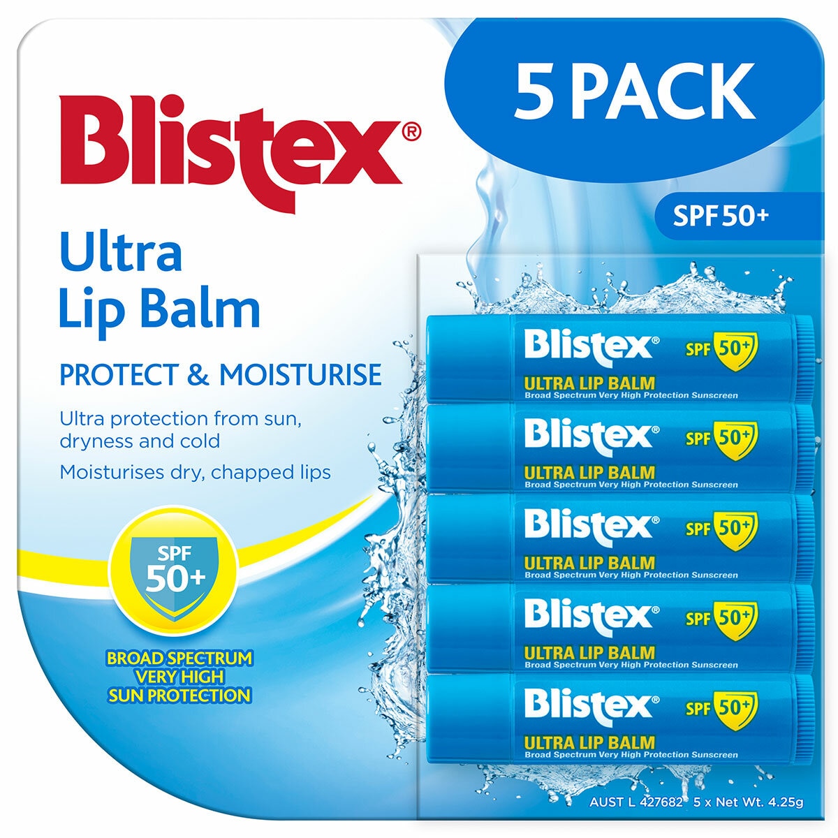 Blistex Ultra Lip Balm SPF 50+ Moisturising Paba Free 5 Pack