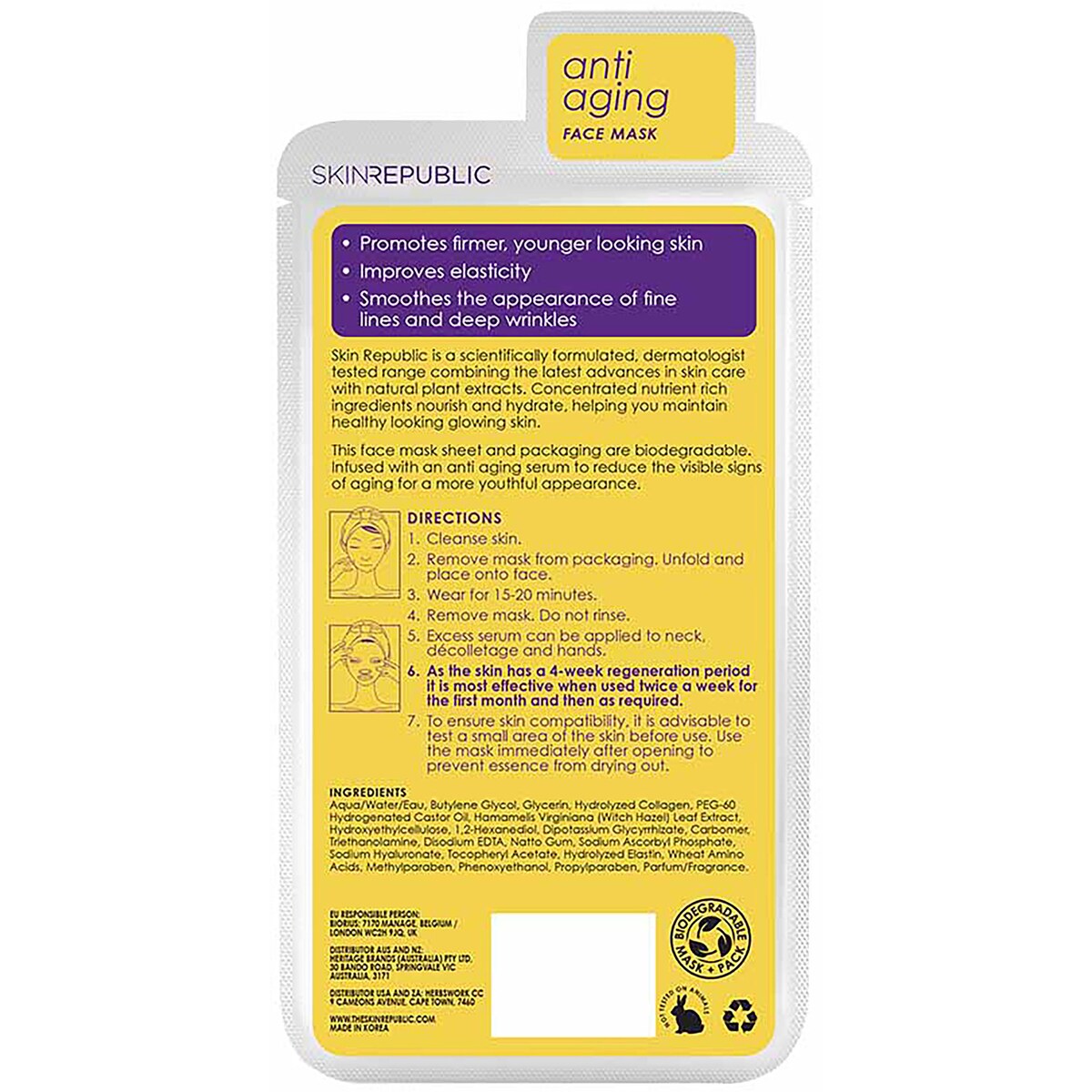 Skin Republic Collagen Infusion Face Mask Each