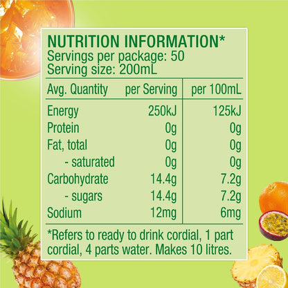 Golden Circle Fruit Cup Cordial Pineapple Drink Cordials 2l