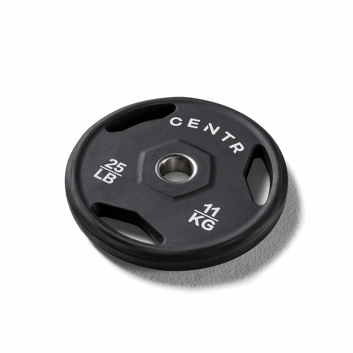 Centr Rubber Olympic Weight Set with Bar Black Chrome Plates and Locking Collars 136kg 2.13m