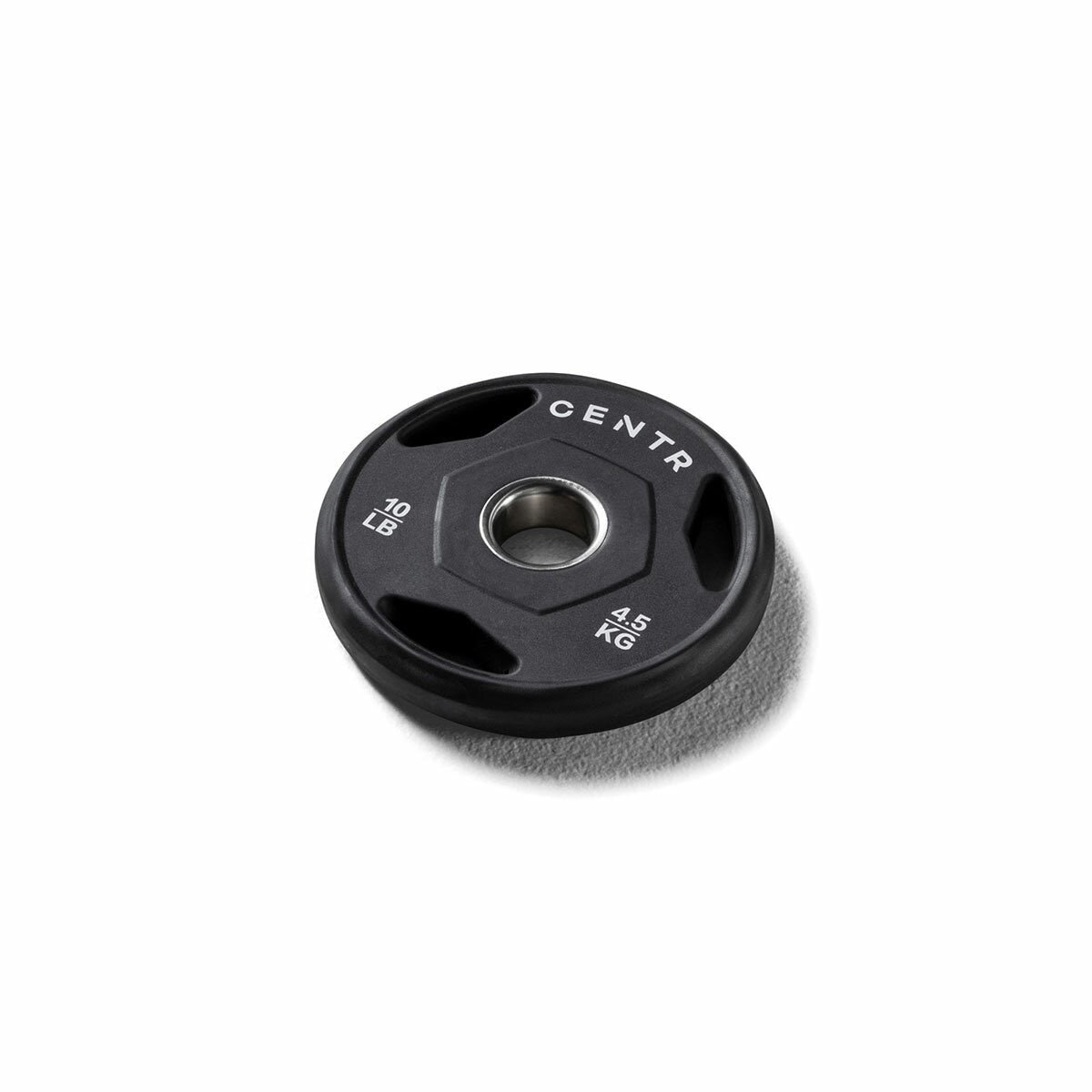 Centr Rubber Olympic Weight Set with Bar Black Chrome Plates and Locking Collars 136kg 2.13m