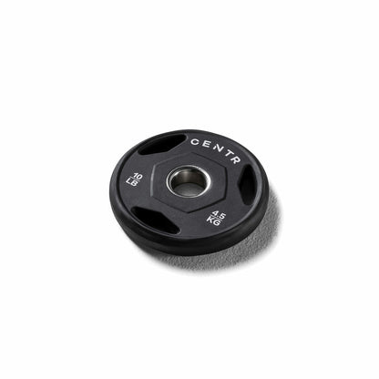 Centr Rubber Olympic Weight Set with Bar Black Chrome Plates and Locking Collars 136kg 2.13m