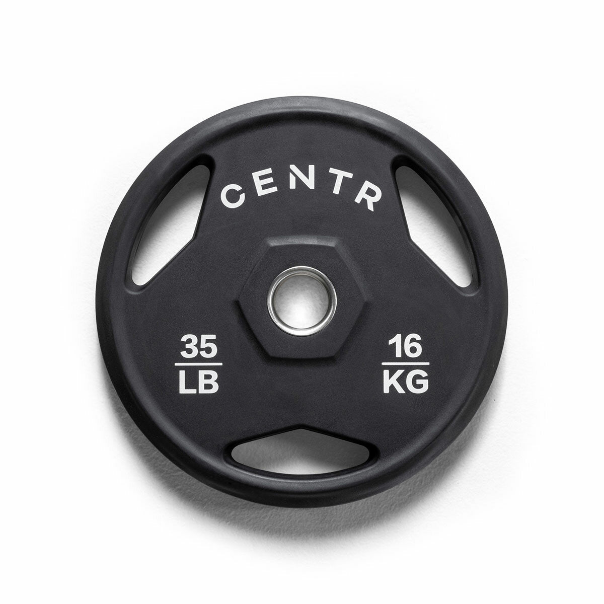 Centr Rubber Olympic Weight Set with Bar Black Chrome Plates and Locking Collars 136kg 2.13m