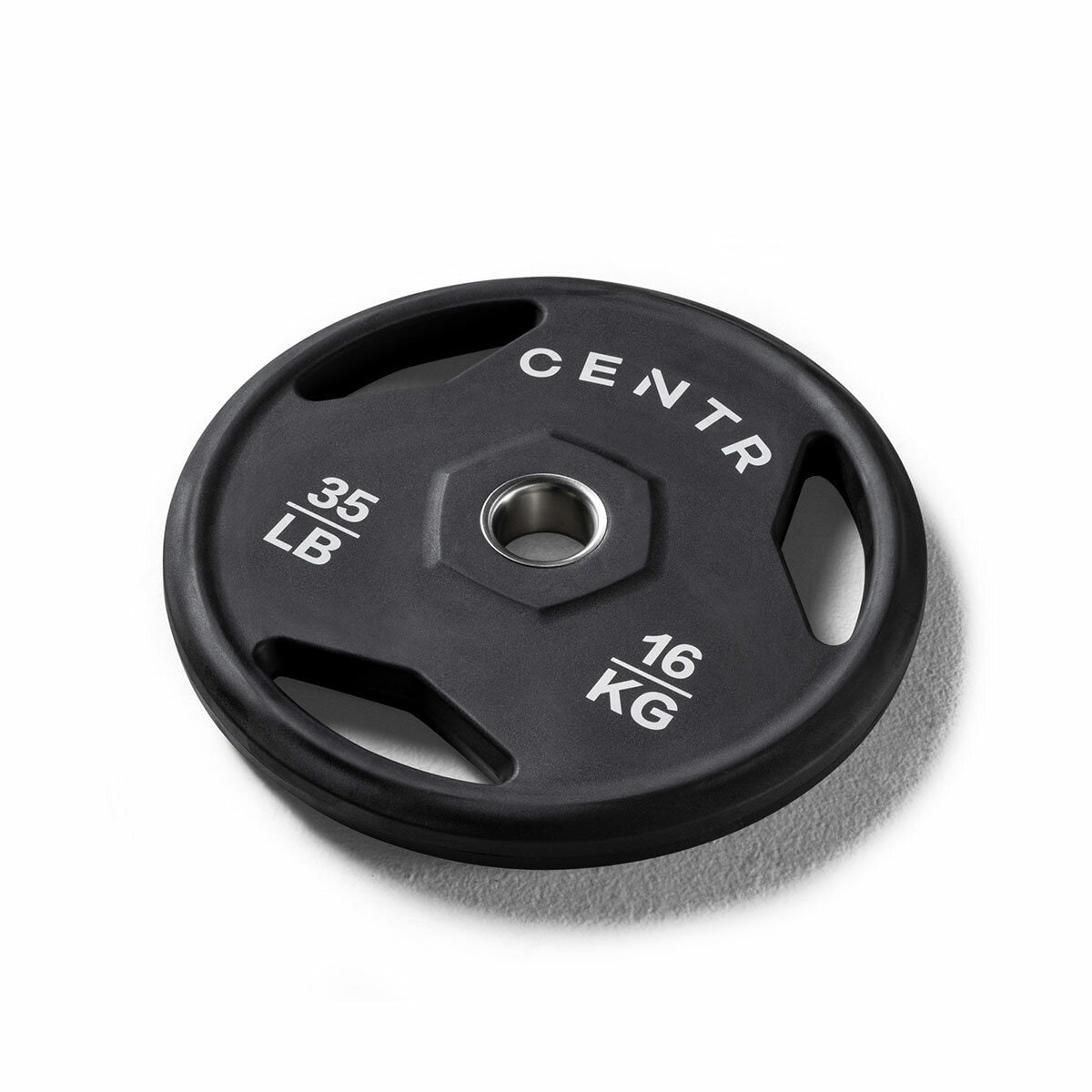 Centr Rubber Olympic Weight Set with Bar Black Chrome Plates and Locking Collars 136kg 2.13m