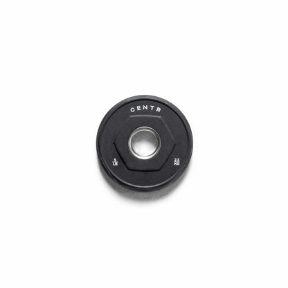 Centr Rubber Olympic Weight Set with Bar Black Chrome Plates and Locking Collars 136kg 2.13m