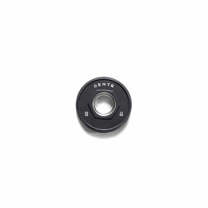 Centr Rubber Olympic Weight Set with Bar Black Chrome Plates and Locking Collars 136kg 2.13m