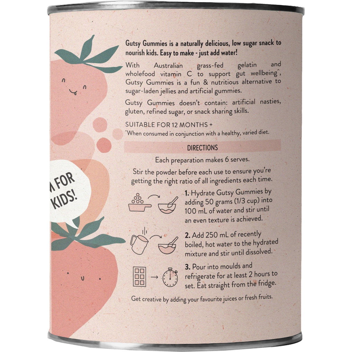 Nutra Naturals Gutsy Gummies Gut Loving Snack Strawberry 150g